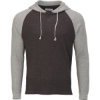 Custom Unisex Waffle Knit Pullover Hooded Long Sleeve T-Shirt Charcoal/ Oxford Heather