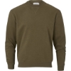 Custom Mens Fleece Crewneck Sweatshirt Olive