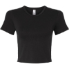 Custom Womens Baby Rib Cropped Tee Black