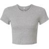 Custom Womens Baby Rib Cropped Tee Heather Grey