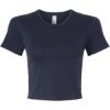Custom Womens Baby Rib Cropped Tee Navy