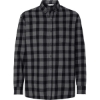 Custom Mens Flannel Button Down Shirt Charcoal/ Black Buffalo