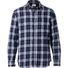 Custom Mens Flannel Button Down Shirt Navy/ Silver Plaid