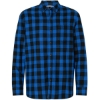 Custom Mens Flannel Button Down Shirt Royal/ Black Buffalo