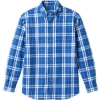 Custom Mens Flannel Button Down Shirt Royal/ Silver Plaid