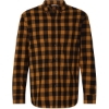 Custom Mens Flannel Button Down Shirt Tobacco/ Black Buffalo