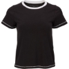 Custom Womens Contrast Stitch Baby Tee Black