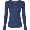 Custom Womens Harper Long Sleeve Henley Navy