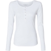 Custom Womens Harper Long Sleeve Henley White