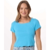 Custom Womens Baby Rib T-Shirt Pacific Blue