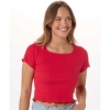 Custom Womens Baby Rib T-Shirt Red