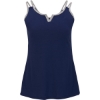 Custom Womens Split Shoulder Tank Top Navy/ Oxford Heather
