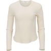 Custom Womens Waffle Knit Baby Long Sleeve T-Shirt Natural