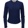 Custom Womens Waffle Knit Baby Long Sleeve T-Shirt Navy
