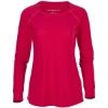 Custom Womens Solid Preppy Patch Long Sleeve T-Shirt Red