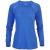 Custom Womens Solid Preppy Patch Long Sleeve T-Shirt Royal