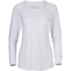 Custom Womens Solid Preppy Patch Long Sleeve T-Shirt White