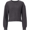 Custom Womens Ribbed Knit Cropped Boxy Crew Black