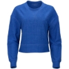 Custom Womens Ribbed Knit Cropped Boxy Crew Electric Royal