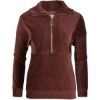 Custom Womens Manchester Corded Quarter-Zip Pullover Espresso