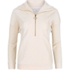 Custom Womens Manchester Corded Quarter-Zip Pullover Natural