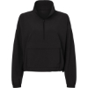 Custom Womens Stretch Woven Quarter-Zip Pullover Black