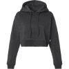 Custom Womens Cropped Fleece Hooded Sweatshirt Charcoal Heather