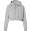 Custom Womens Cropped Fleece Hooded Sweatshirt Oxford Heather