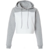 Custom Womens Cropped Fleece Hooded Sweatshirt White/ Oxford Heather