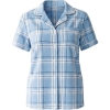 Custom Womens Boxy Flannel Shirt Sky Blue Carnegie Plaid