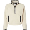 Custom Womens Everest Half-Zip Pullover Natural/ Black