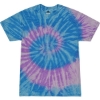 Custom Youth Multi-Color Tie-Dyed T-Shirt Spider Lavender Blue