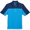 Custom Mens Balance Colorblock Performance Piqué Polo Electric Blue/ Classic Navy