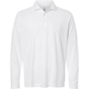 Custom Mens Nova Performance Long Sleeve Pique Polo White