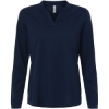 Custom Womens Nova Performance Long Sleeve Pique Polo Classic Navy