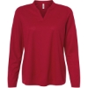 Custom Womens Nova Performance Long Sleeve Pique Polo Classic Red