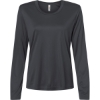Custom Womens Capital Performance Long Sleeve T-Shirt Carbon