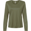 Custom Womens Capital Performance Long Sleeve T-Shirt Military Green