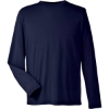 Custom Unisex Fusion ChromaSoft™ Performance Long Sleeve T-Shirt Classic Navy