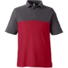 Custom Mens Fusion ChromaSoft™ Colorblock Polo Classic Red/ Carbon Heather