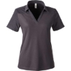 Custom Womens Fusion ChromaSoft™ Colorblock Polo Carbon/ Carbon Heather