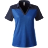 Custom Womens Fusion ChromaSoft™ Colorblock Polo True Royal/ Classic Navy Heather