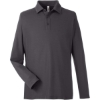 Custom Mens Fusion ChromaSoft™ Long Sleeve Pique Polo Carbon