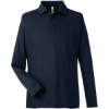 Custom Mens Fusion ChromaSoft™ Long Sleeve Pique Polo Classic Navy