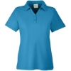 Custom Womens Fusion ChromaSoft™ Pique Polo Electric Blue
