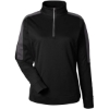 Custom Womens Market Snag Protect Mesh Colorblock Quarter-Zip Pullover Black/ Carbon