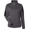 Custom Womens Market Snag Protect Mesh Colorblock Quarter-Zip Pullover Carbon/ Black