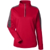 Custom Womens Market Snag Protect Mesh Colorblock Quarter-Zip Pullover Classic Red/ Carbon