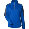 Custom Womens Market Snag Protect Mesh Colorblock Quarter-Zip Pullover True Royal/ Carbon