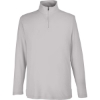 Custom Mens Fusion ChromaSoft™ Pique Quarter-Zip Pullover Platinum